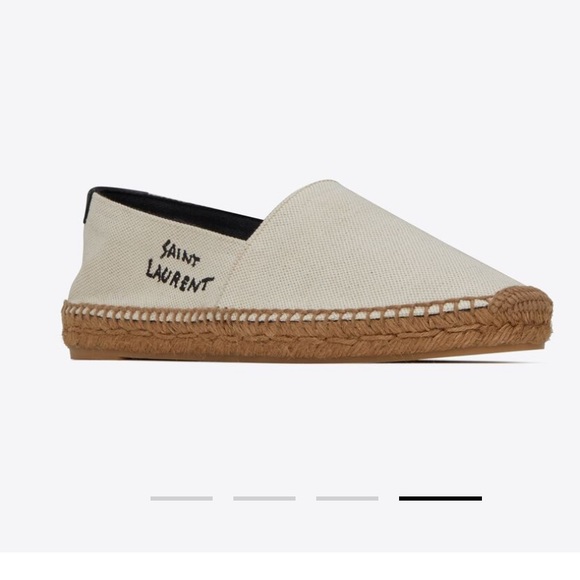 SAINT LAURENT EMBROIDERED ESPADRILLES IN CANVAS used sz 36.5 EU natural beige - Picture 5 of 6